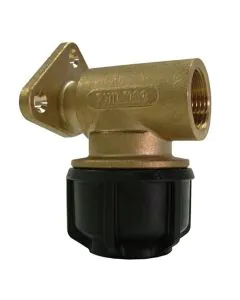 Philmac 3G Brass Wall Plate Elbow - 25 mm x 19.05 mm
