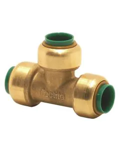 Tectite Push Fit Brass Tee Piece - 19.05 mm x 12.70 mm x 12.70 mm