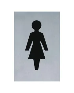 Sign FEMALE Self Adhesive Chrome Plated 150x100mm 