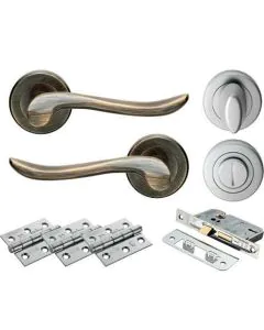 Verdun Lever on Rose WC Door Pack - Florentine Bronze