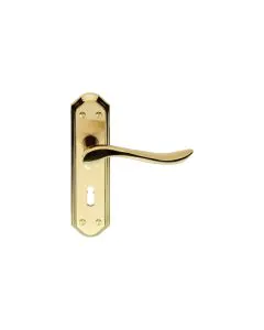 Lytham Lever on Backplate - Satin and Polished Brass