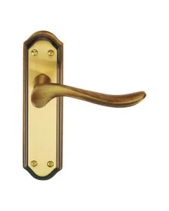 GRANTHAM WC Lever On Plate Doorpack Includes: Lock, 3 Hinges Electro/Satin Brass
