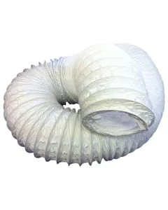 PVC Flexible Ducting 127mm x 6m - White