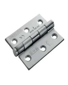 Satin Chrome 100mm x 76mm x 2.5mm Plain Bearing Hinge - Grade 7 (3 Hinge Pack)