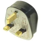 Black Rubberised Plug Top 13Amp