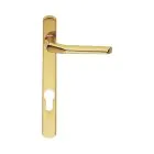 Narrow Plate With Straight Lever Handle - 70 mm / Polished Brass