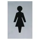 Sign FEMALE Self Adhesive Chrome Plated 150x100mm 