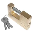 Tessi Rectangular Brass Padlock - 90 mm