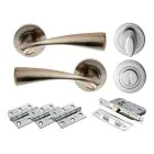 Sintra Lever On Rose WC Door Pack - Satin Nickel