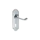 Ashtead Lever on Backplate with 3 Hinges - Polished Chrome